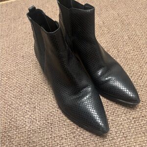 Marc Fisher Black Leather Ankle Boots